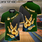 BlueJose Bowling And Pins Royal Crown Customized Name 3D Shirt (6 Colors)