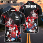 BlueJose Bowling And Pins Broken Glass Customized Name 3D Shirt (6 Colors)