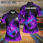 BlueJose Bowling And Pins Flaming Strike Burst Customized Name, Team Name 3D Shirt (4 Colors)