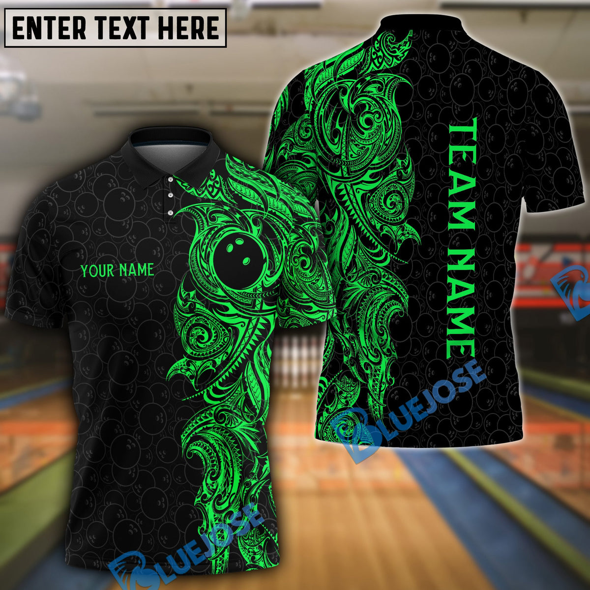 BlueJose Maori Bowling Premium Multicolor Customized Name 3D Shirt (6 Colors)