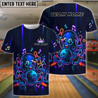 BlueJose Bowling Retro Party Octopus Sunglasses Vibrant Colorful Graphic Customized Name, Team Name 3D Shirt (4 Colors)
