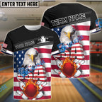BlueJose Bowling And Pins American Eagle Customized Name, Team Name 3D Shirt