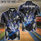BlueJose Bowling And Pins Colorful Thunder Lightning Customized Name 3D Shirt (4 Colors)