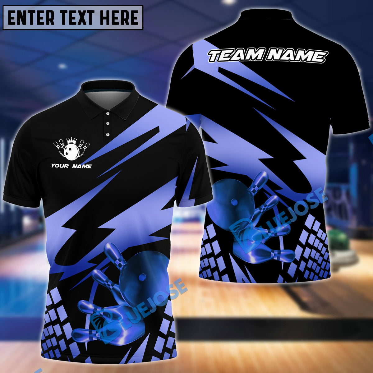 BlueJose Bowling And Pins Gold Experience Customized Name 3D Shirt (5 Colors)