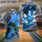 BlueJose Bowling And Pins Flame Rebirth Phoenix Personalized Name, Team Name 3D Shirt (4 Colors)