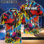 BlueJose Bowling Graffiti Paint Old School Customized Name, Team Name 3D Shirt