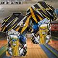 BlueJose Bowling And Pins Funny Beer Customized Name 3D Shirt (4 Colors)