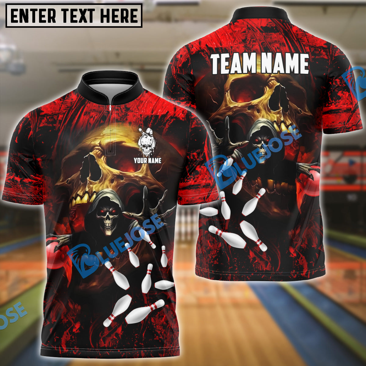 BlueJose Bowling And Pins Depression Bringer Reaper Customized Name 3D Shirt (4 Colors)