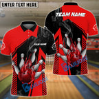 BlueJose Bowling And Pins Smokey Flame Customized Name 3D Shirt (4 Colors)