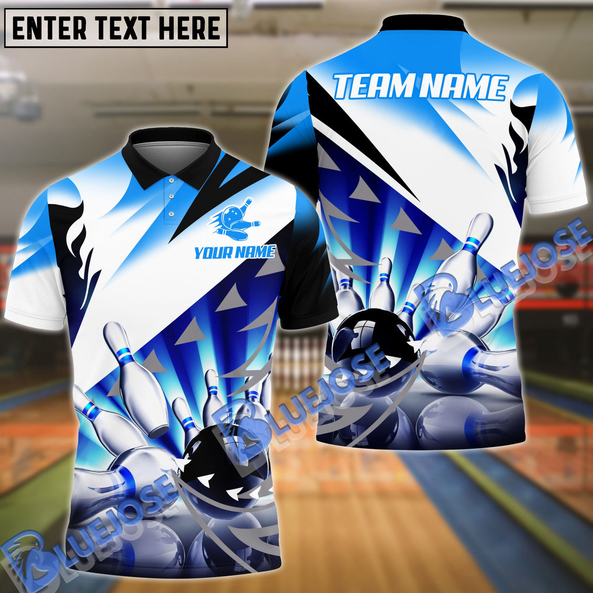 BlueJose Bowling And Pins Arrow Move Customized Name 3D Shirt (6 Colors)