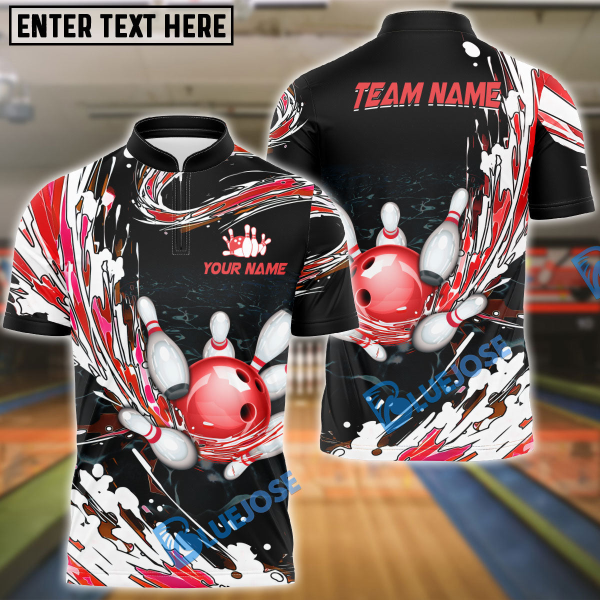 BlueJose Personalized Name Waves Bowling And Pins Multicolor 3D Shirt
