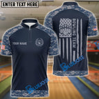 BlueJose Bowling And Pins Retro Camouflage Flag Customized Name 3D Shirt (4 Colors)