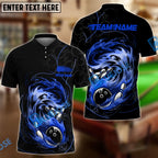 BlueJose Bowling And Pins Curved Paint Customized Name, Team Name 3D Shirt (4 Colors)
