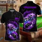 BlueJose Bowling And Pins Curved Paint Customized Name, Team Name 3D Shirt (4 Colors)