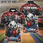 BlueJose Bowling And Pins Graffiti Panda Customized Name, Team Name 3D Shirt (4 Colors)