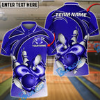 BlueJose Bowling And Pins Super Strong Throw Customized Name 3D Shirt (4 Colors)