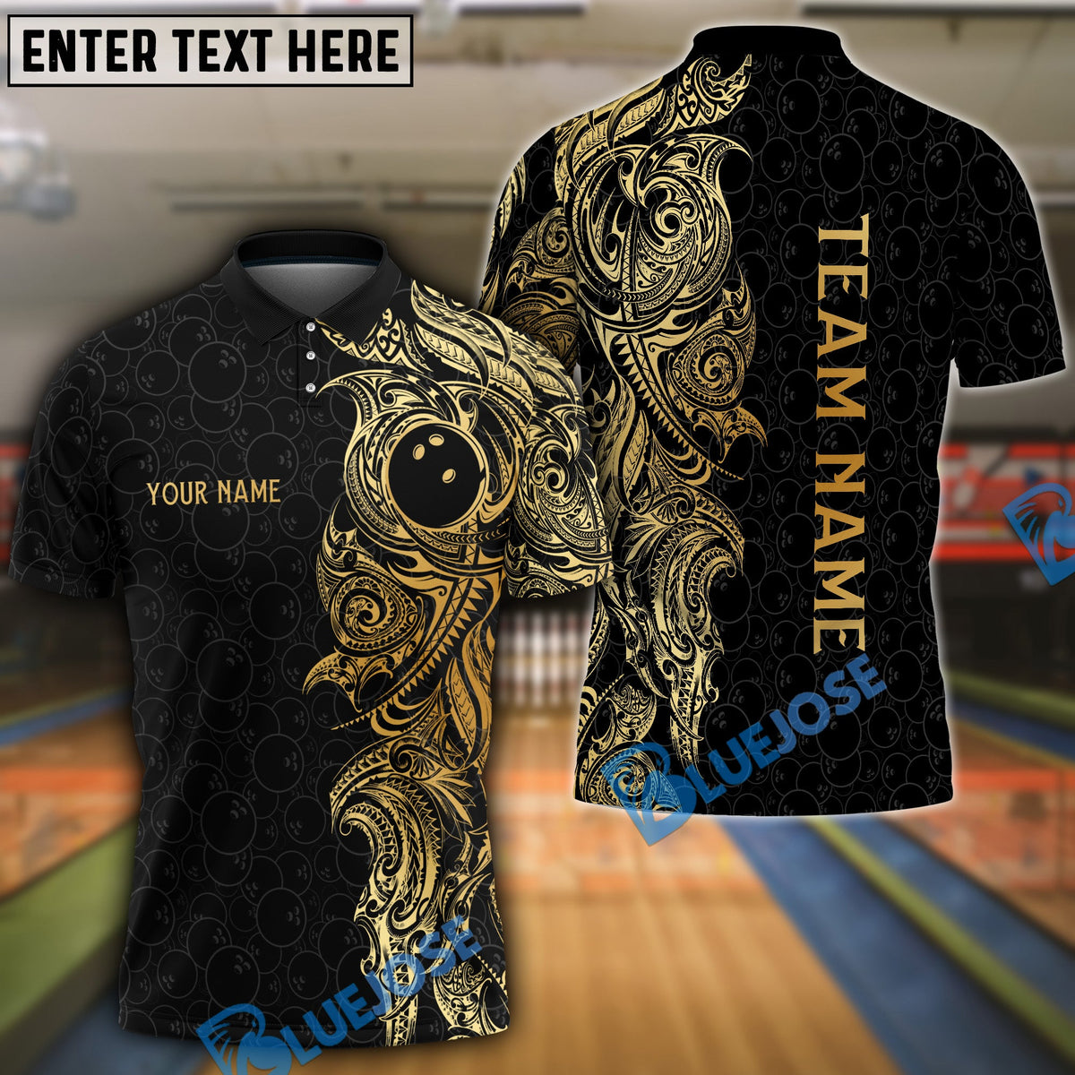 BlueJose Maori Bowling Premium Multicolor Customized Name 3D Shirt (6 Colors)
