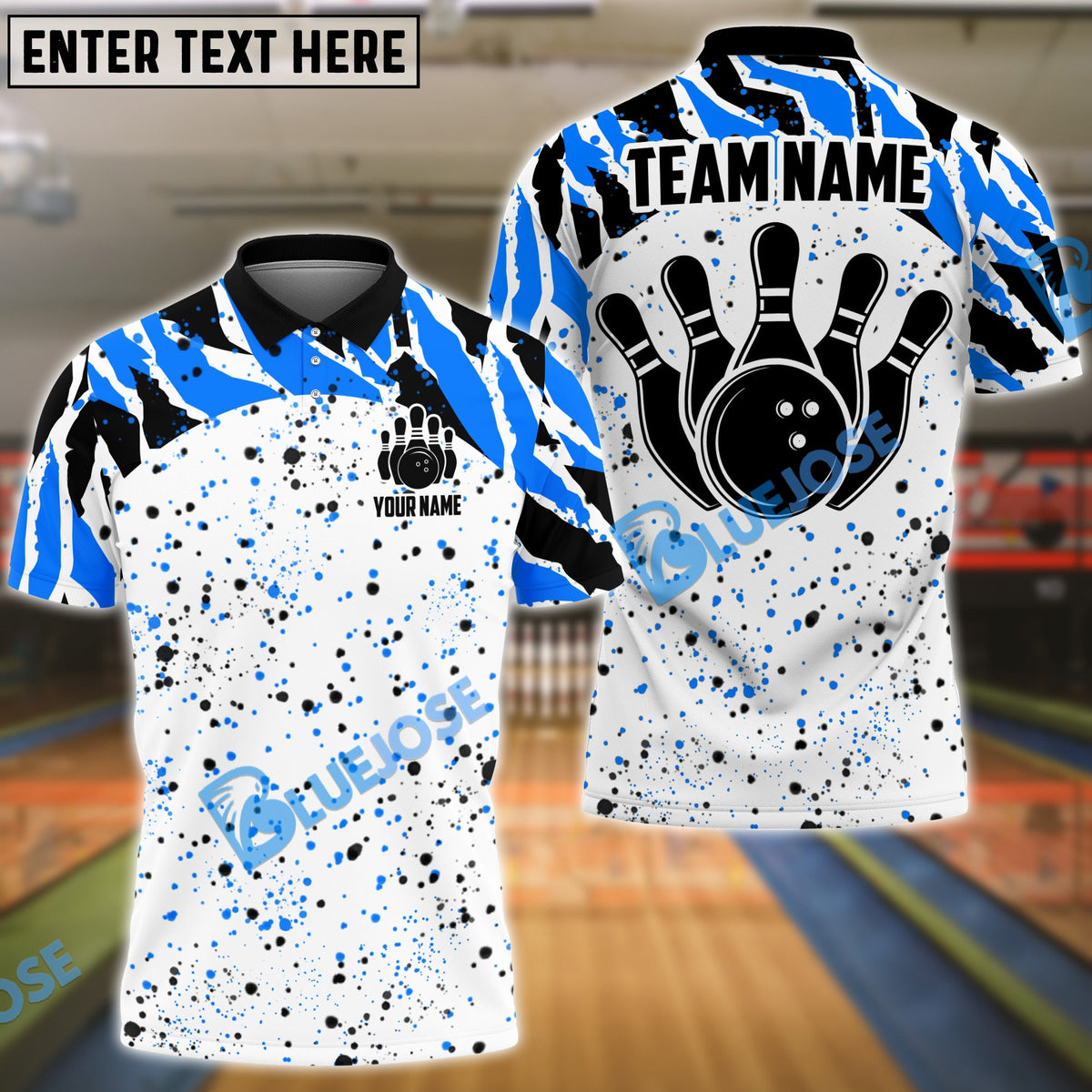 BlueJose Bowling And Pins Retro Customized Name, Team Name 3D Shirt (4 Colors)