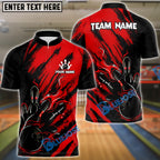 BlueJose Bowling And Pins Color Paint Customized Name, Team Name 3D Shirt (4 Colors)
