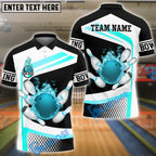 BlueJose Bowling And Pins Golden Flaming Strike Customized Name, Team Name 3D Shirt (4 Colors)