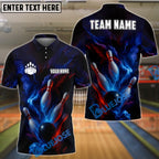 BlueJose Bowling And Pins Electric Storm Customized Name, Team Name 3D Shirt (4 Colors)