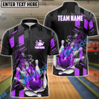 BlueJose Bowling And Pins Flame Smoke Customized Name 3D Shirt (6 Colors)