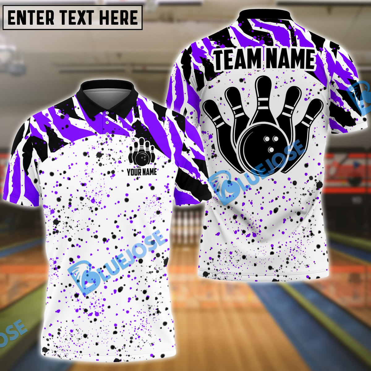 BlueJose Bowling And Pins Retro Customized Name, Team Name 3D Shirt (4 Colors)
