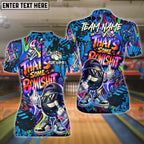 BlueJose Bowling & Pins  Funny Graffiti Cool Cartoon Street Art Design That's Some Bowlshit Customized Name, Team Name 3D Shirt (4 Colors)