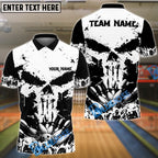BlueJose Bowling And Pins Grunge Punished Skull Customized Name, Team Name 3D Shirt (4 Colors)