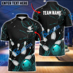 BlueJose Bowling And Pins Break Glass Pattern Customized Name 3D Shirt (5 Colors)