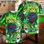 BlueJose Bowling And Pins 420 King Smoking Ball Customized Name, Team Name 3D Shirt (4 Colors)