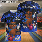 BlueJose Bowling And Pins Funny Happy Beaver Customized Name, Team Name 3D Shirt (4 Colors)