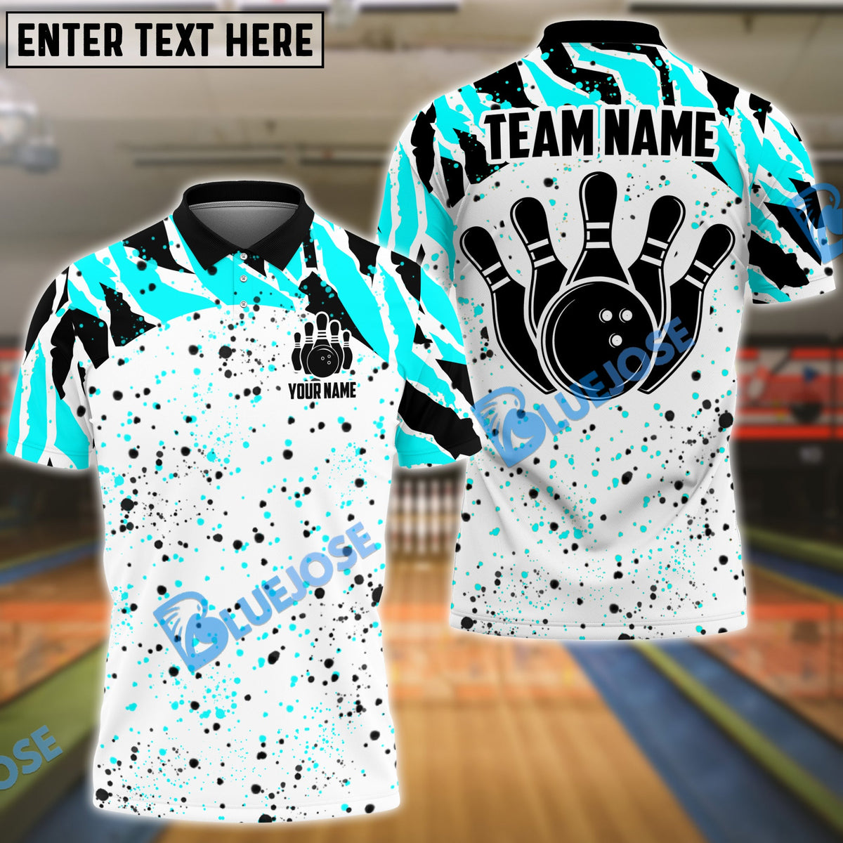 BlueJose Bowling And Pins Retro Customized Name, Team Name 3D Shirt (4 Colors)