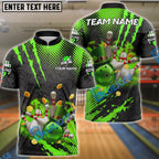 BlueJose Bowling Irish St Patrick Lucky Strike Graphic Personalized Name, Team Name 3D Shirt