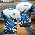 BlueJose Bowling And Pins Lightning Claws Pattern Customized Name 3D Shirt (4 Colors)