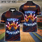 BlueJose Bowling Neon Turkey Strike Funny Thanksgiving Personalized Name, Team Name 3D Shirt