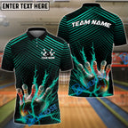 BlueJose Bowling And Pins Colorful Powerful Lightning Customized Name 3D Shirt (4 Colors)