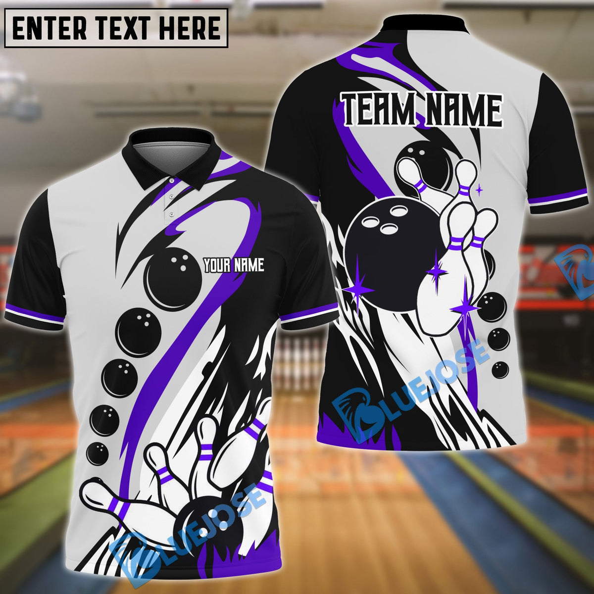 BlueJose Bowling Ball And Pins Wind Rise Multicolor Option Customized Name 3D Shirt (4 Colors)