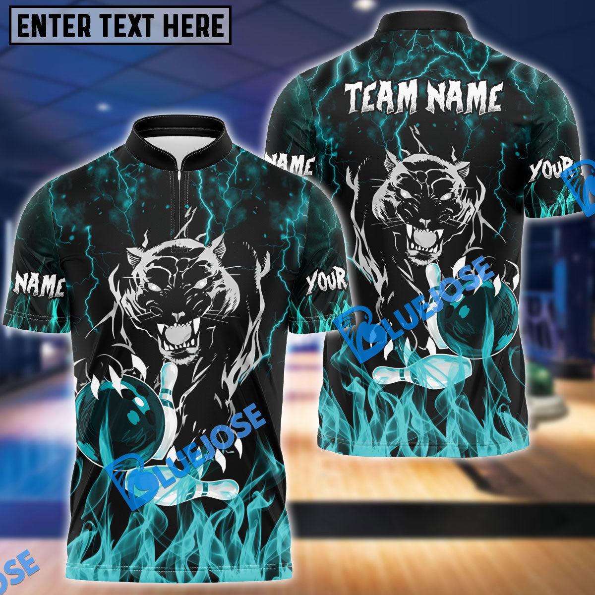 BlueJose Bowling And Pins Flaming Black Panther Customized Name 3D Shirt (6 Colors)