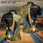 BlueJose Bowling & Pins Tribal Crown Pattern Customized Name, Team Name 3D Shirt (6 Colors)
