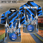 BlueJose Bowling And Pins Furious Strike Customized Name, Team Name 3D Shirt (4 Colors)