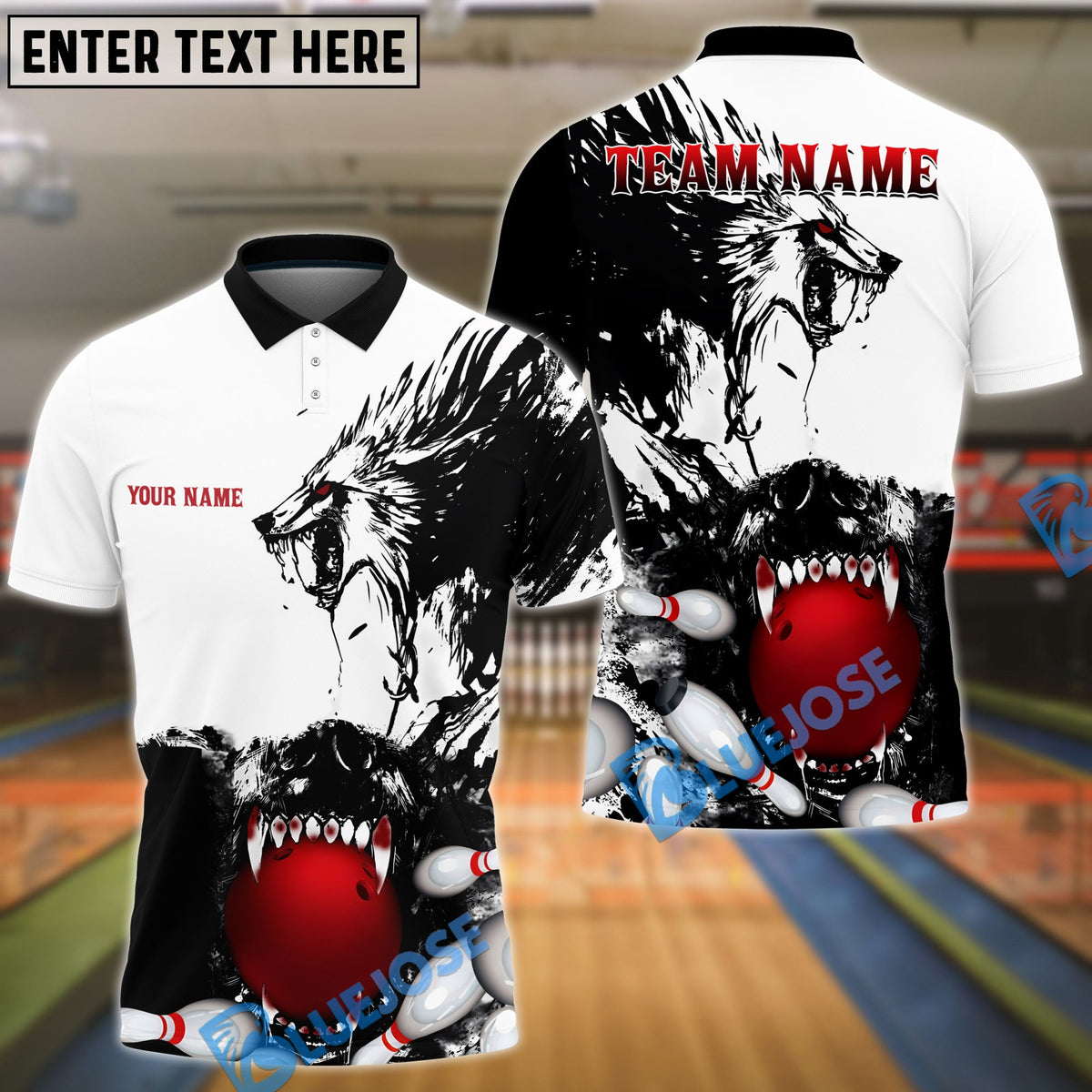 BlueJose Bowling And Pins Bloodthirsty Old Wolf Customized Name 3D Shirt (4 Colors)