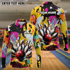 BlueJose Bowling Graffiti Yellow Customized Name, Team Name 3D Shirt