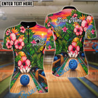 BlueJose Bowling Tropical Sunset Aloha Strike Customized Name, Team Name 3D Shirt