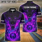 BlueJose Bowling And Pins Inferno Wolf Rage Customized Name, Team Name 3D Shirt (4 Colors)