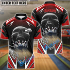 BlueJose Bowling And Pins Lightning Into Skull Multicolor Option Customized Name 3D Shirt (6 Colors), Personalized Shirts For Bowling Players
