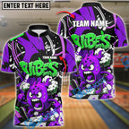 BlueJose Bowling Fireball Graffiti Style Customized Name, Team Name 3D Shirt (4 Colors)