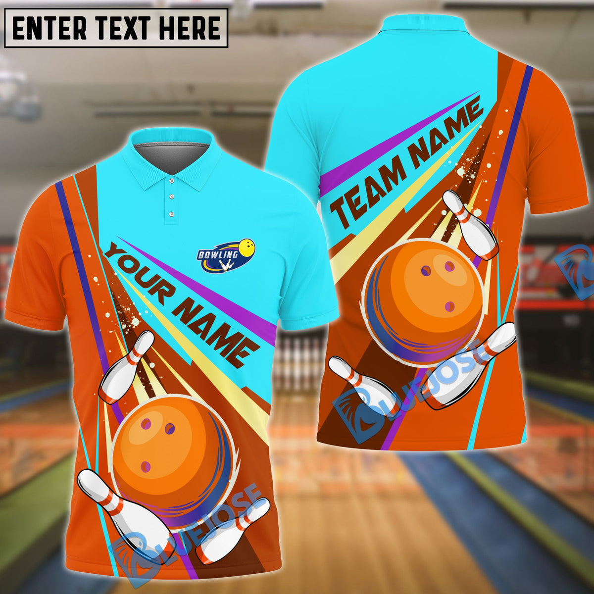 BlueJose Bowling And Pins  Colorful Strike Personalized Name Team Name 3d Shirt (4 Colors)