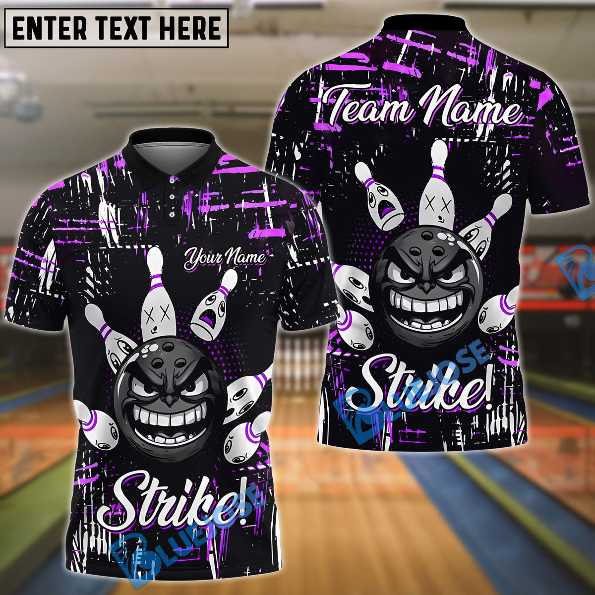 BlueJose Bowling And Pins Strike Master Customized Name, Team Name 3D Shirt (4 Colors)