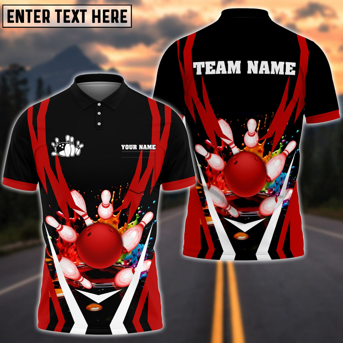 BlueJose Bowling And Pins Warrior Paint Customized Name 3D Shirt (6 Colors)
